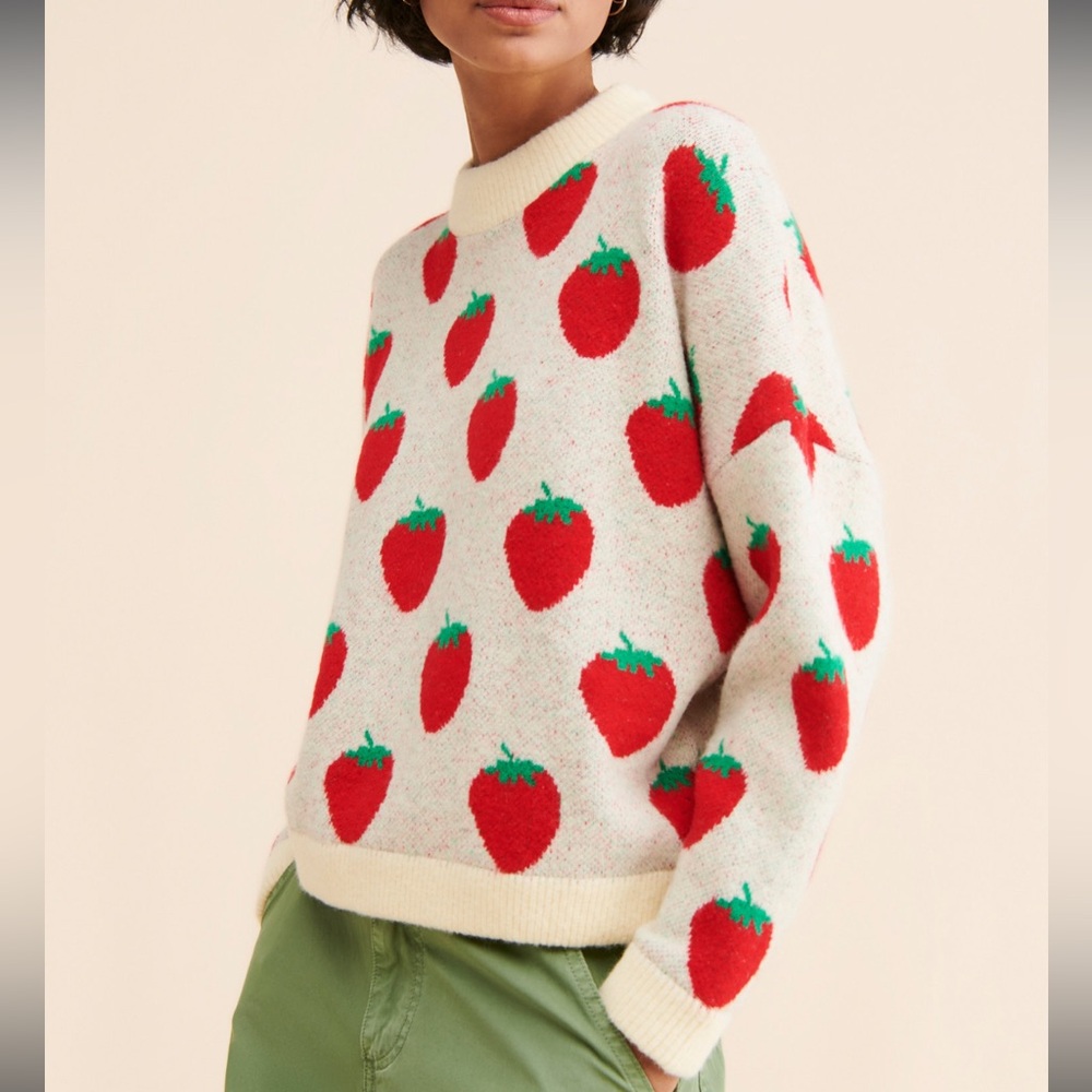 Lisa Says Gah Strawberry Sweater NWOT